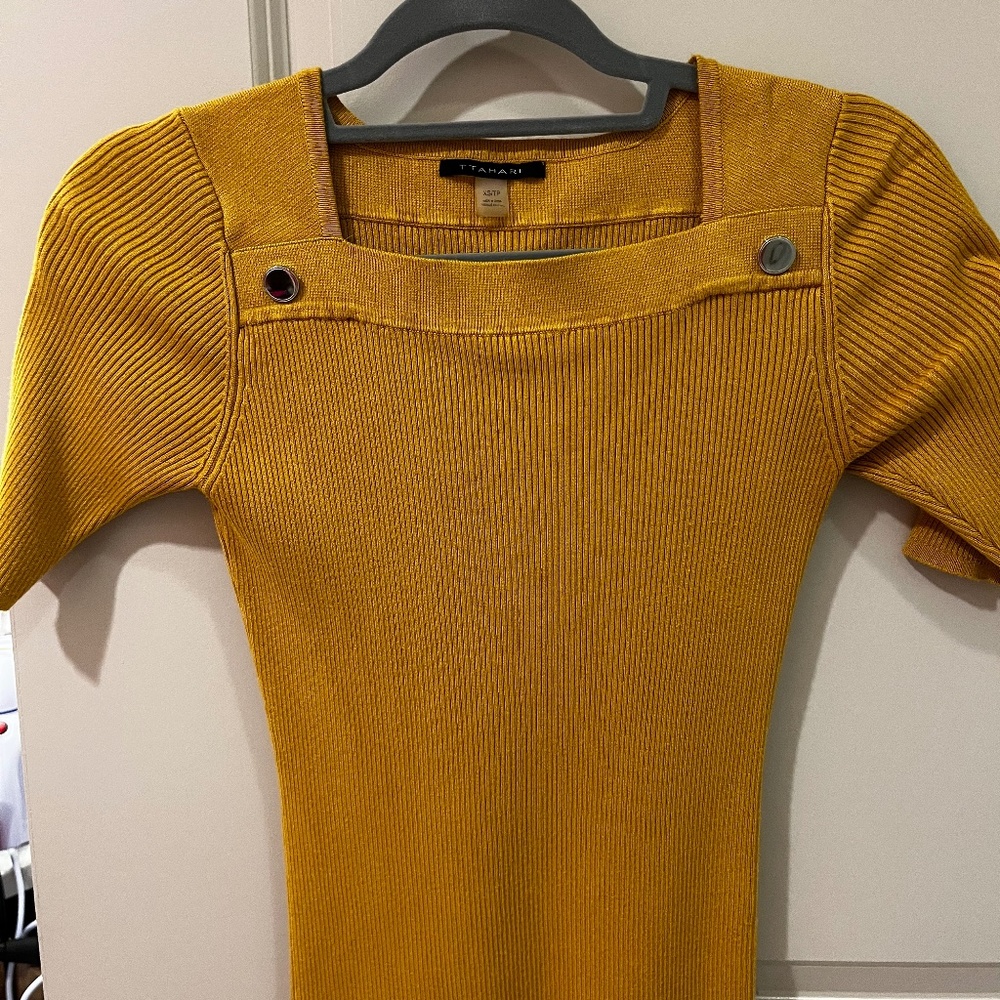Womens stylish work top - mustard color